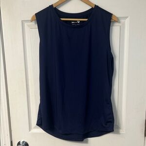 Baleaf Women's Athletic Workout Tank Navy Blue Activewear Fitness Stretch Sz L
